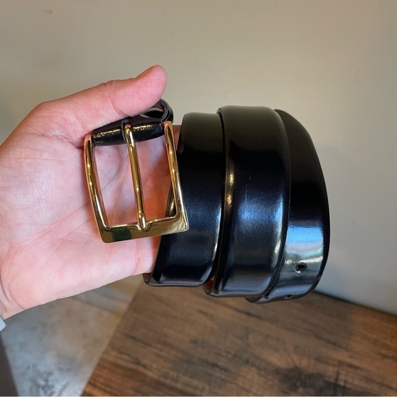 Cole Haan Black Leather Belt Size 37 - Picture 1 of 7